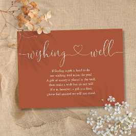 Cartão De Informações Terracotta Coração Script Poço das Desejos Casamen