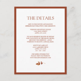 Cartão De Informações Terracotta Fall Minimalista Deixa Casamento Fronte