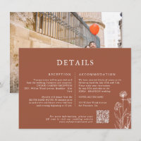 Terracotta Floral Fall Wildflower Detalhes do Casa