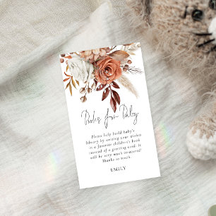 Cartão De Informações Terracotta Florals Livros Para Chá de fraldas