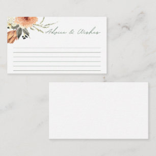 Cartão De Informações Terracotta Flower chá de panela de conselhos e des