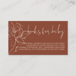 Cartão De Informações Terracotta Modern livros pedem chá de fraldas simp