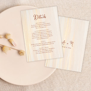 Cartão De Informações Terracotta Russo Elegante e Casamento Monográfico 