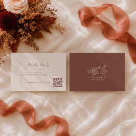 Cartão De Informações Terracotta Rust Abóbora Casamento Online RSVP