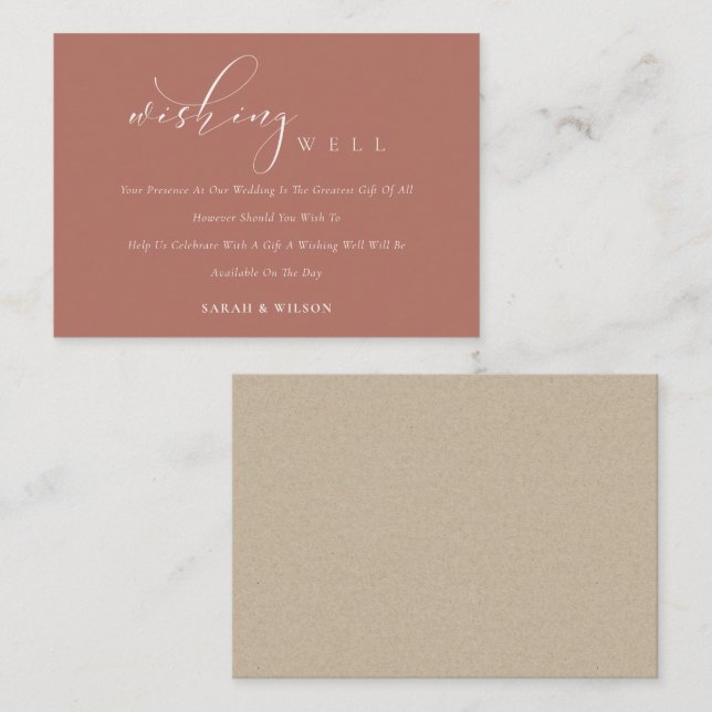Cartão De Informações Terracotta Rust Weding Bem (Frente/Verso)