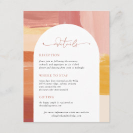 Cartão De Informações Terracotta Sunrise | Detalhes do Convidado de Casa