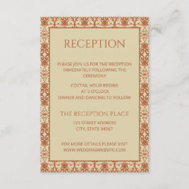 Cartão De Informações Terracotta Vintage Boho Wedding