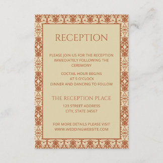 Cartão De Informações Terracotta Vintage Boho Wedding
