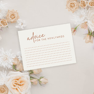 Cartão De Informações Terracotta & White Minimalist Chá Advice Card