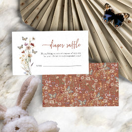 Cartão De Informações Terracotta Wildflower Fralda Raffle