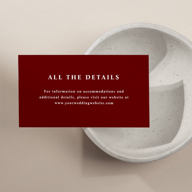 Cartão De Informações Texto elegante vermelho escuro | Pormenores sobre  (Criador carregado)