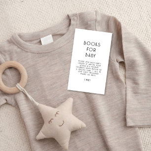 Cartão De Informações Texto minimalista Livros brancos pretos para o Chá