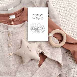 Cartão De Informações Texto Minimizado - Chá de exibição de bebê branco
