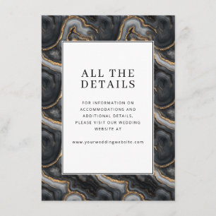 Cartão De Informações Textura de Mármore Cinza Elegante