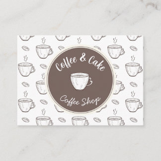 Cartão De Informações Thank you and Logo Card for Small Coffee Shop