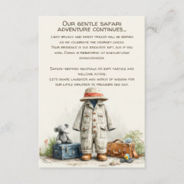 Cartão De Informações The Little Explorer | Safari Adventure Baby Shower