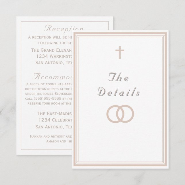 Cartão De Informações The Refined Catholic Wedding (Frente/Verso)