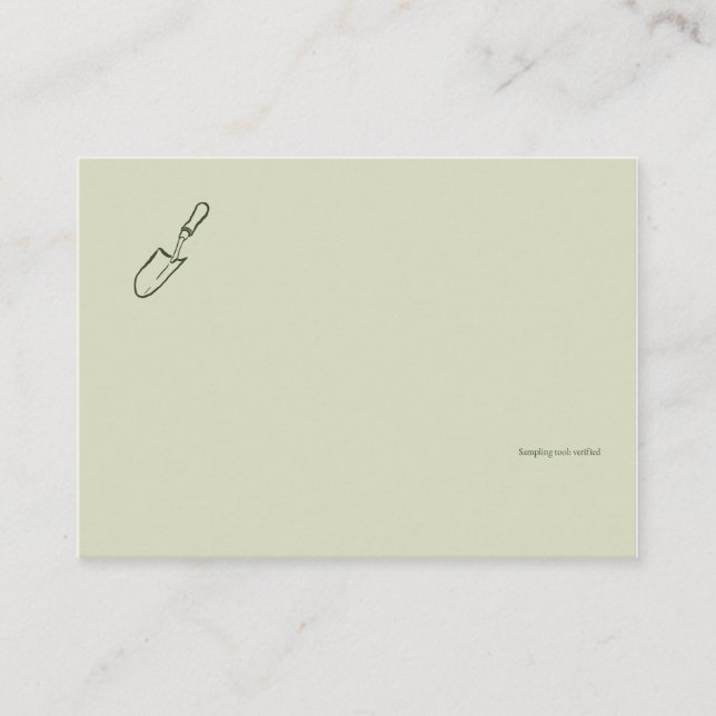 Cartão De Informações The Trowel -Botanists Pause- Minimalist  (Frente)