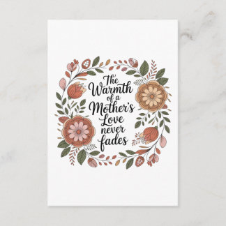 Cartão De Informações The Warmth Of A Mother's Love Never Fades