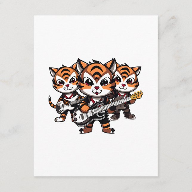 Cartão De Informações Tigres Tocando Banda (Frente)