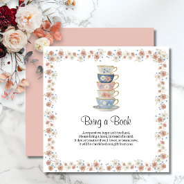 Cartão De Informações Time for Tea Floral Bridal Shower Enclosure Card