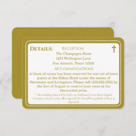 Cartão De Informações Timeless Catholic Monogrammed Enclosure Card