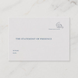 Cartão De Informações Timepiece- Minimalist Marriage Witness Enclosure