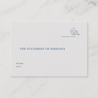 Cartão De Informações Timepiece- Minimalist Marriage Witness Enclosure