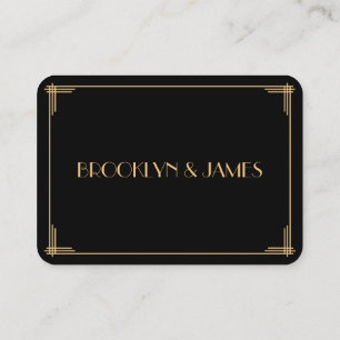 Cartão De Informações Tiny Black Gatsby Art Deco Casamento RSVP