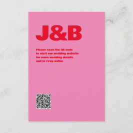 Cartão De Informações Tipografia a negrito, Casamento rosa e vermelho