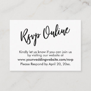 Cartão De Informações Tipografia Branca Casual Moderna e Casual da RSVP