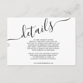 Cartão De Informações Tipografia casual preta moderna detalhes chiques