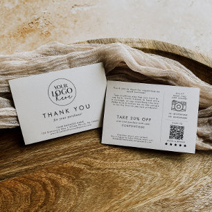 Cartão De Informações Tipografia Chic Logotipo Comercial Obrigado Encome