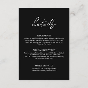 Cartão De Informações Tipografia Clássica Preta