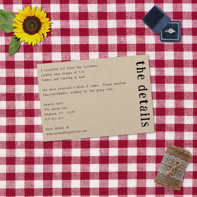 Cartão De Informações Tipografia Manuscrita Casual Kraft (Criador carregado)