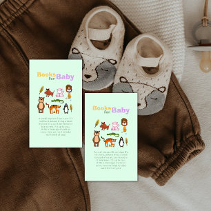 Cartão De Informações Tipografia Safari Selvagem Livros Para Chá de Bebê