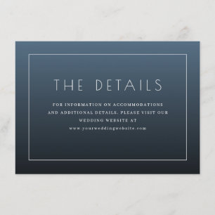 Cartão De Informações Tipográfico Azul Marinho Elegante