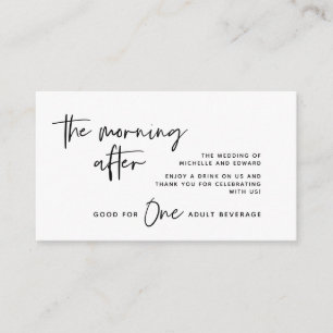 Cartão De Informações Tíquete, Bebida Adulta, A Manhã Após