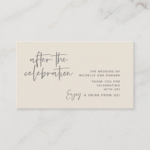 Cartão De Informações Tíquete de Bebida, Bebida Adulta Após a celebração