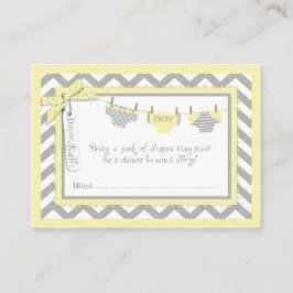 Cartão De Informações Tíquete de Fralda de Bebê