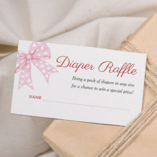 Cartão De Informações Tíquete de Fralda de Chá de fraldas de Arco rosa R