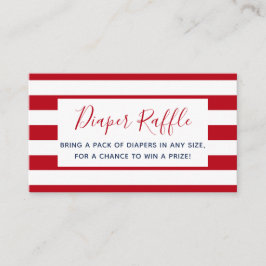 Cartão De Informações Tíquete de Fralda de de Chá de fraldas Vermelho c