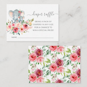 Cartão De Informações Tíquete de Fralda de Elefante para Mamãe e Bebê