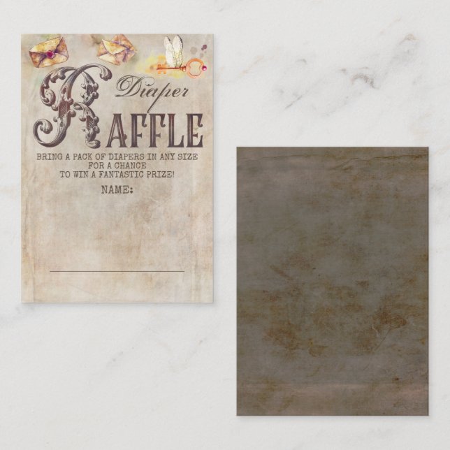 Cartão De Informações Tíquete de Fralda de ortografia mágica Raffle (Frente/Verso)