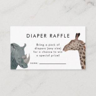 Cartão De Informações Tíquete de Fralda de Tema Safari Raffle