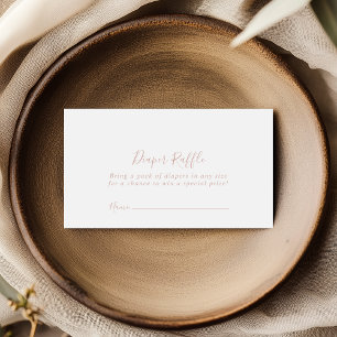 Cartão De Informações Tíquete de Fralda Minimalista de Raffle rosa Doura