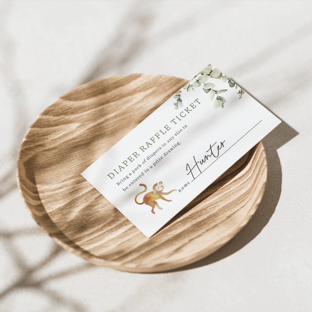 Cartão De Informações Tíquete de Fralda Raffle do Boho Safari (Criador carregado)