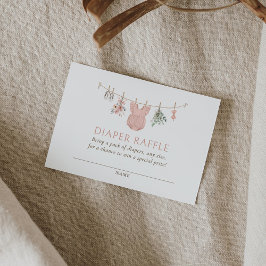 Cartão De Informações Tíquete de Fralda Raffle para Bebê Boho Girl