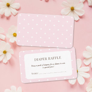 Cartão De Informações Tíquete de Raffle da Fralda de Chá de fraldas rosa