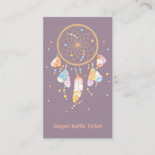 Cartão De Informações Tíquete de Raffle da Fralda de Nova Chá de Dreamca